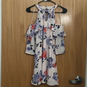 Candies Cold Shoulder Floral Swing Dress